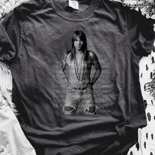AXL Rose Distressed DTF Transfer