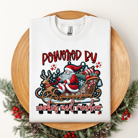 Powered By Cookies and Reindeer DTF Transfer