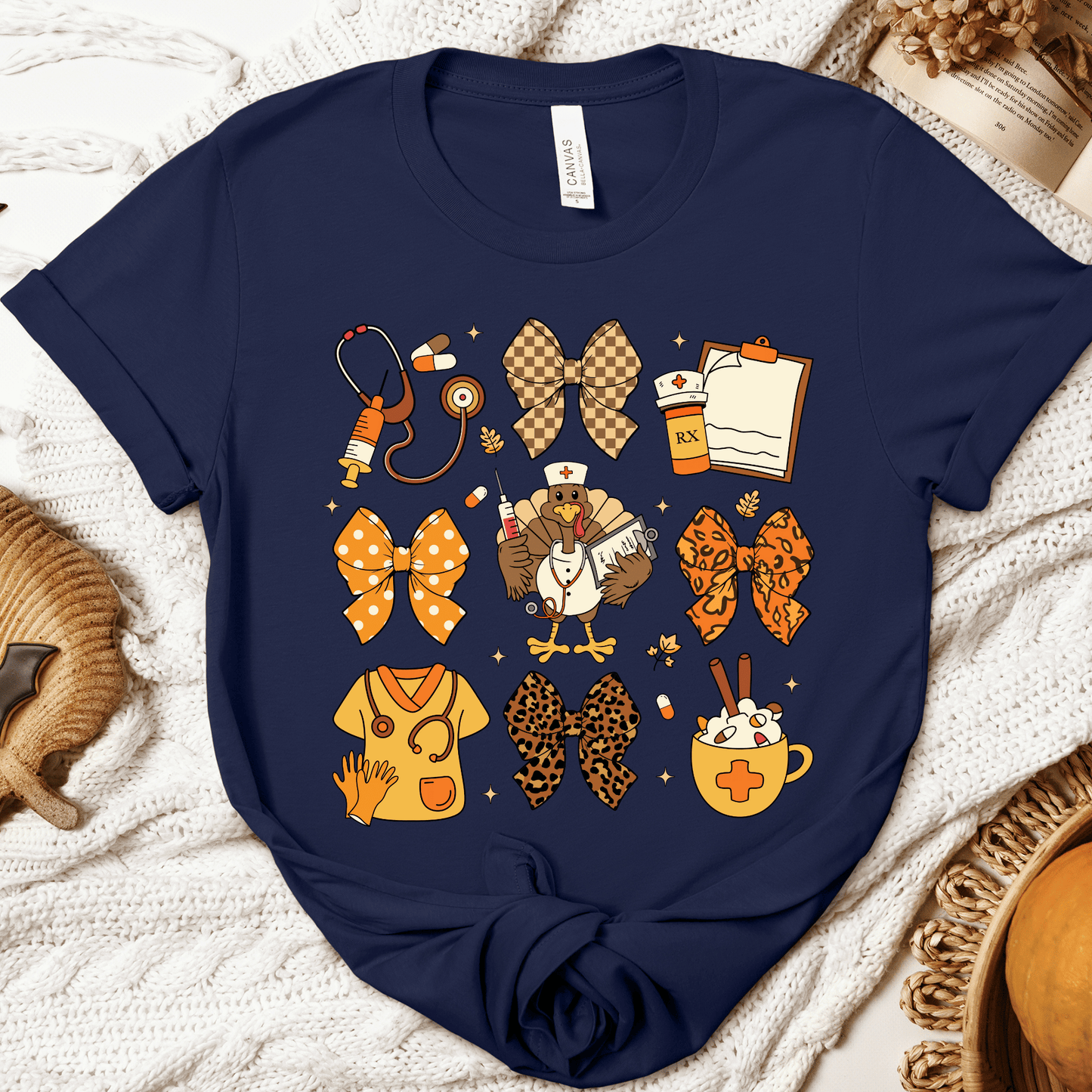 Nurse Turkey & Bows Coquette DTF Transfer