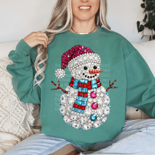 Faux Gemstone Snowman DTF Transfer