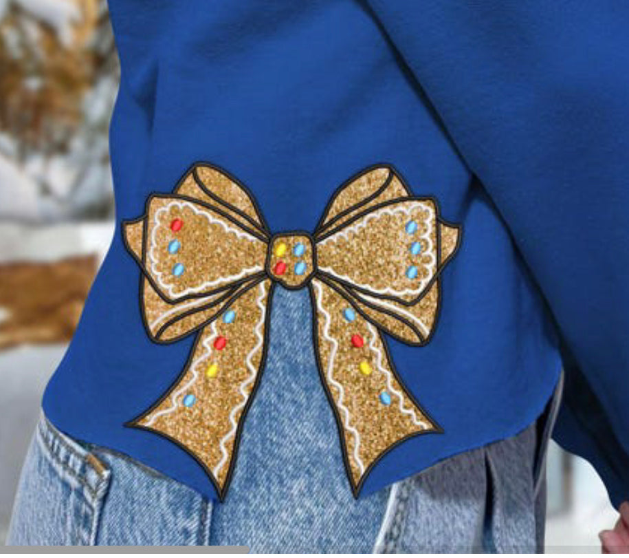 Gingerbread Bow Side Slit DTF Transfer