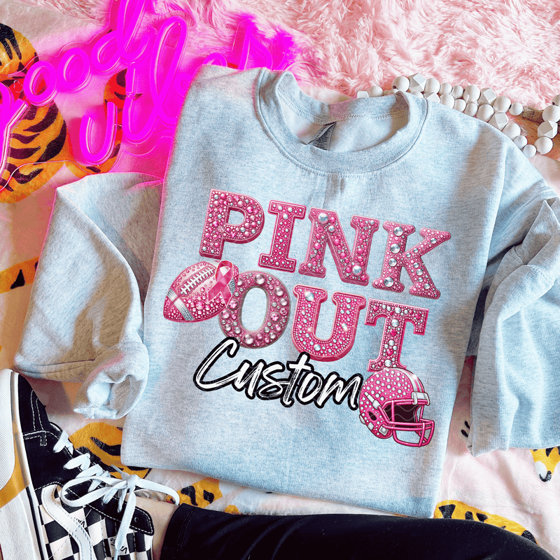 Pink Out Custom DTF Transfer*Leave Mascot name for custom in checkout notes*