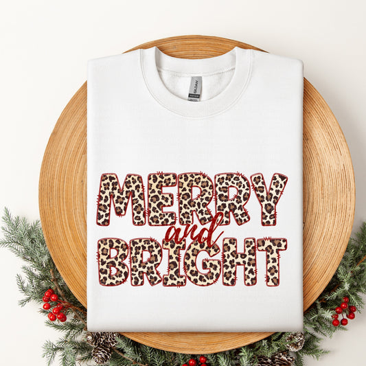 Merry and Bright Cheetah Print DTF Transfer