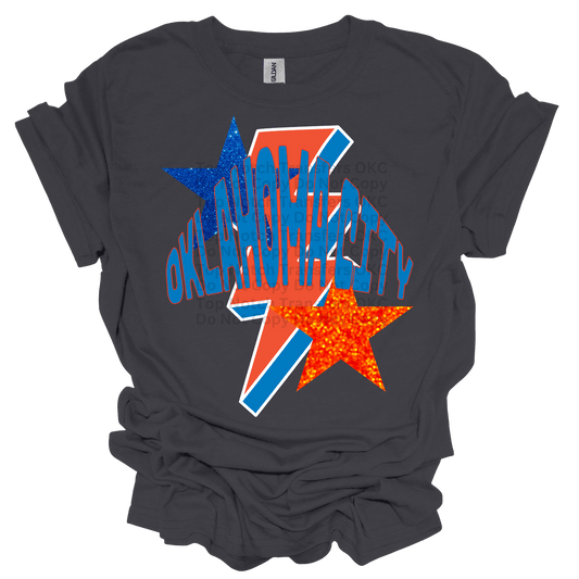 OKC Bolt & Stars DTF Transfer