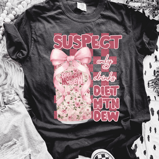 Suspect Only Drinks DMD DTF Transfer