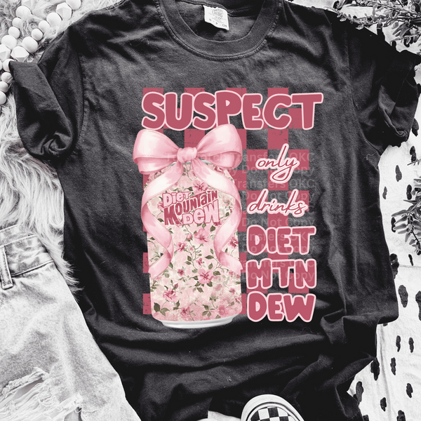 Suspect Only Drinks DMD DTF Transfer