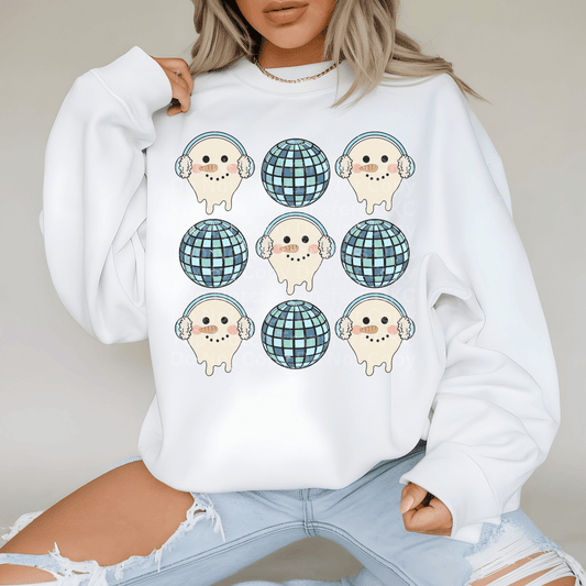 Snowmen & Disco Ball Coquette DTF Transfer