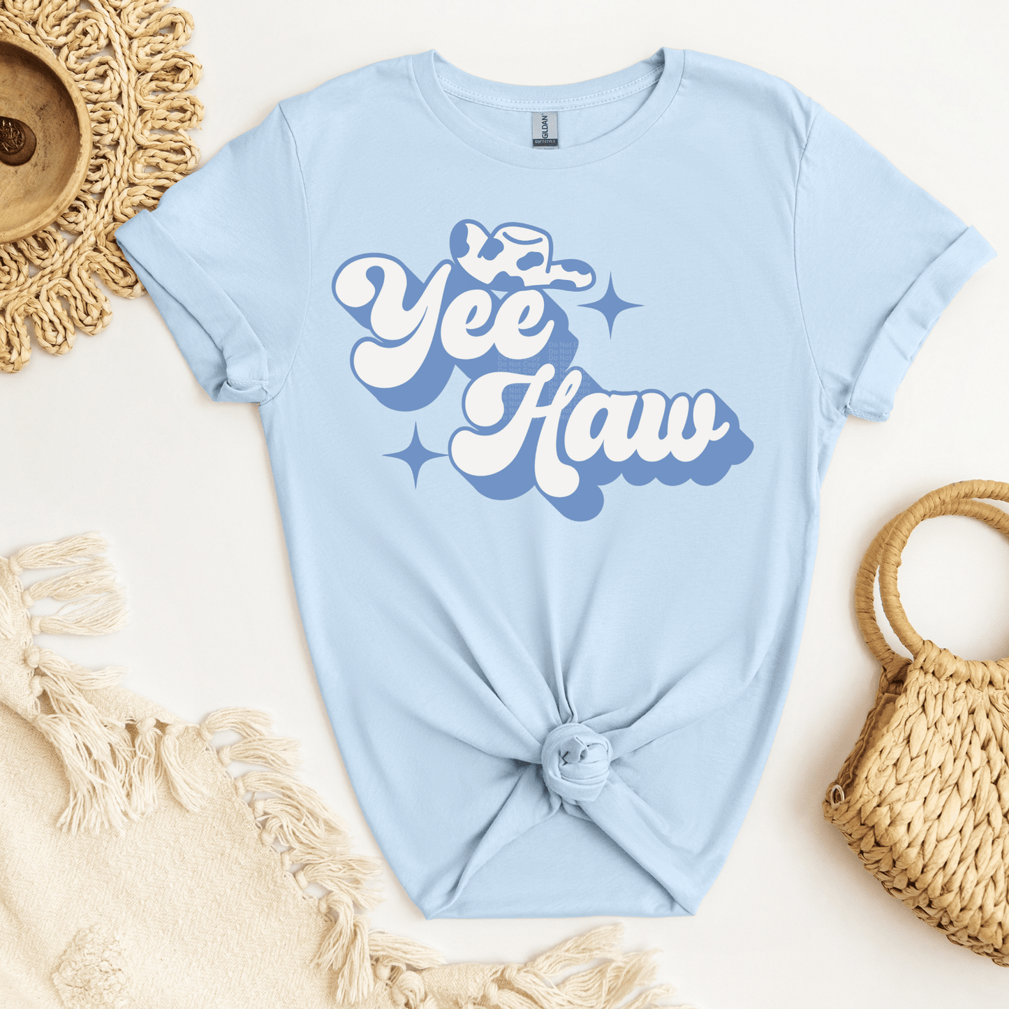 Yee Haw Blue DTF Transfer