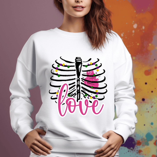 Love & beads Skeleton ribs DTF Transfer
