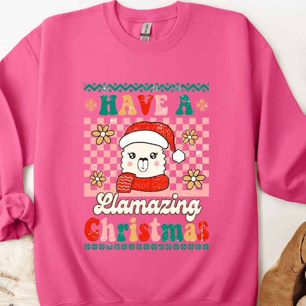 Have a Llamazing Christmas Ugly Christmas Sweater DTF Transfer