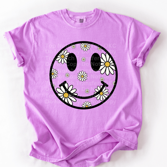 Daisy Smiley Face DTF Transfer