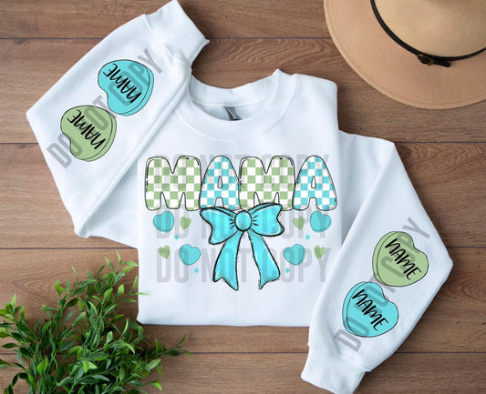 Boy Mama Valentines DTF Transfer “Leave name for sleeve hearts in checkout notes”
