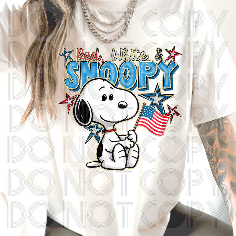 Red, White_Snoopy DTF Transfer