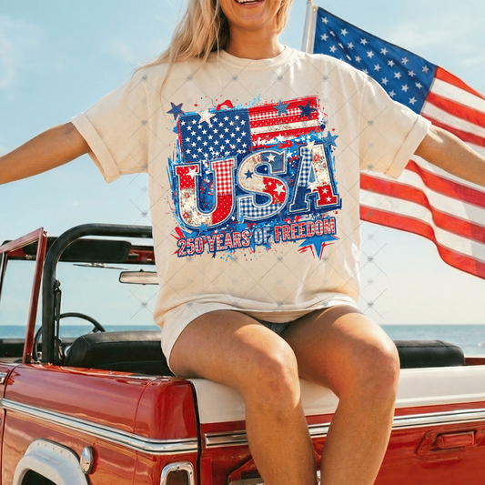 USA 250 Years Of Freedom DTF Transfers