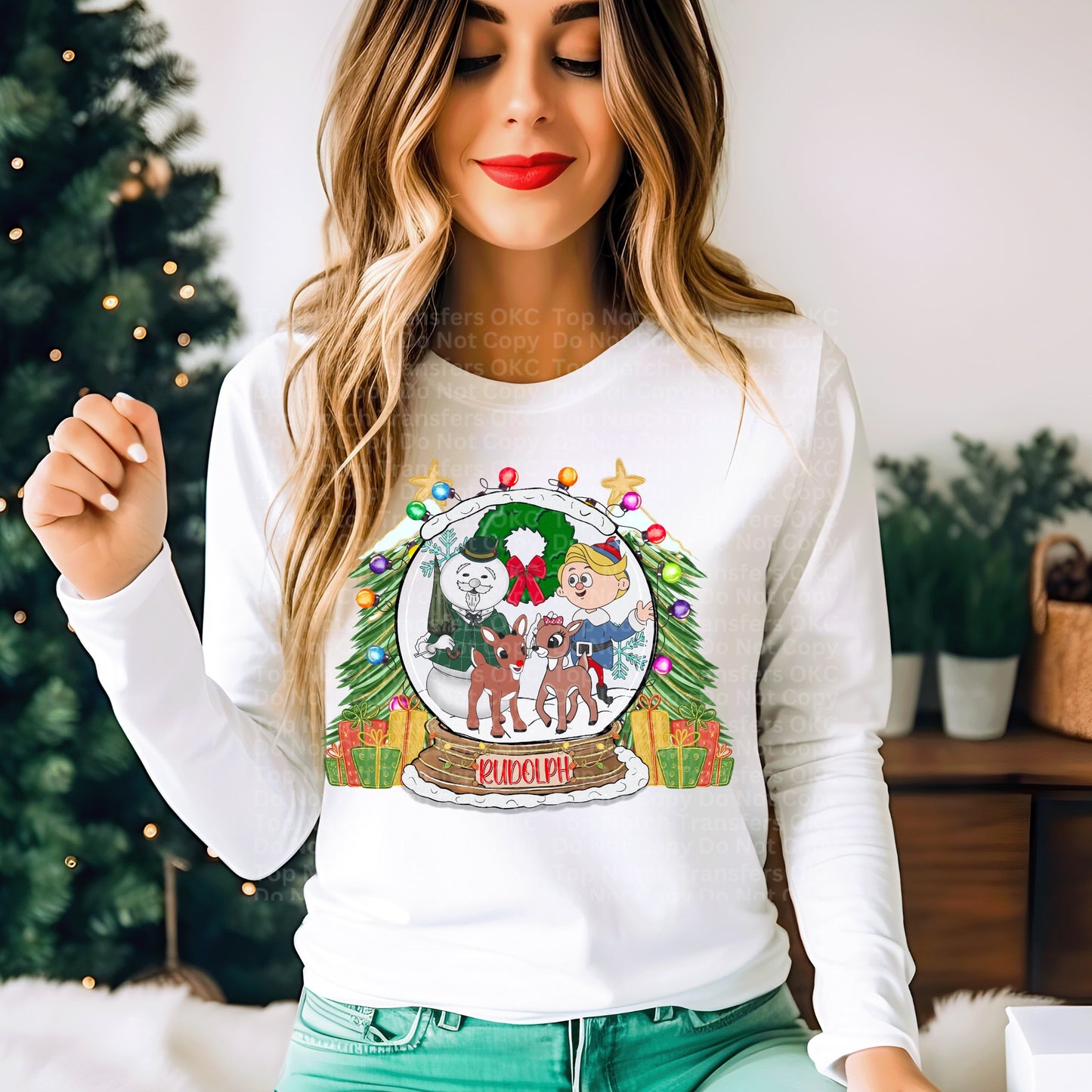 Christmas Snow Globe - Rud0lph DTF Transfer