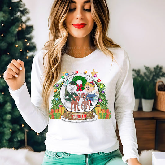 Christmas Snow Globe - Rud0lph DTF Transfer