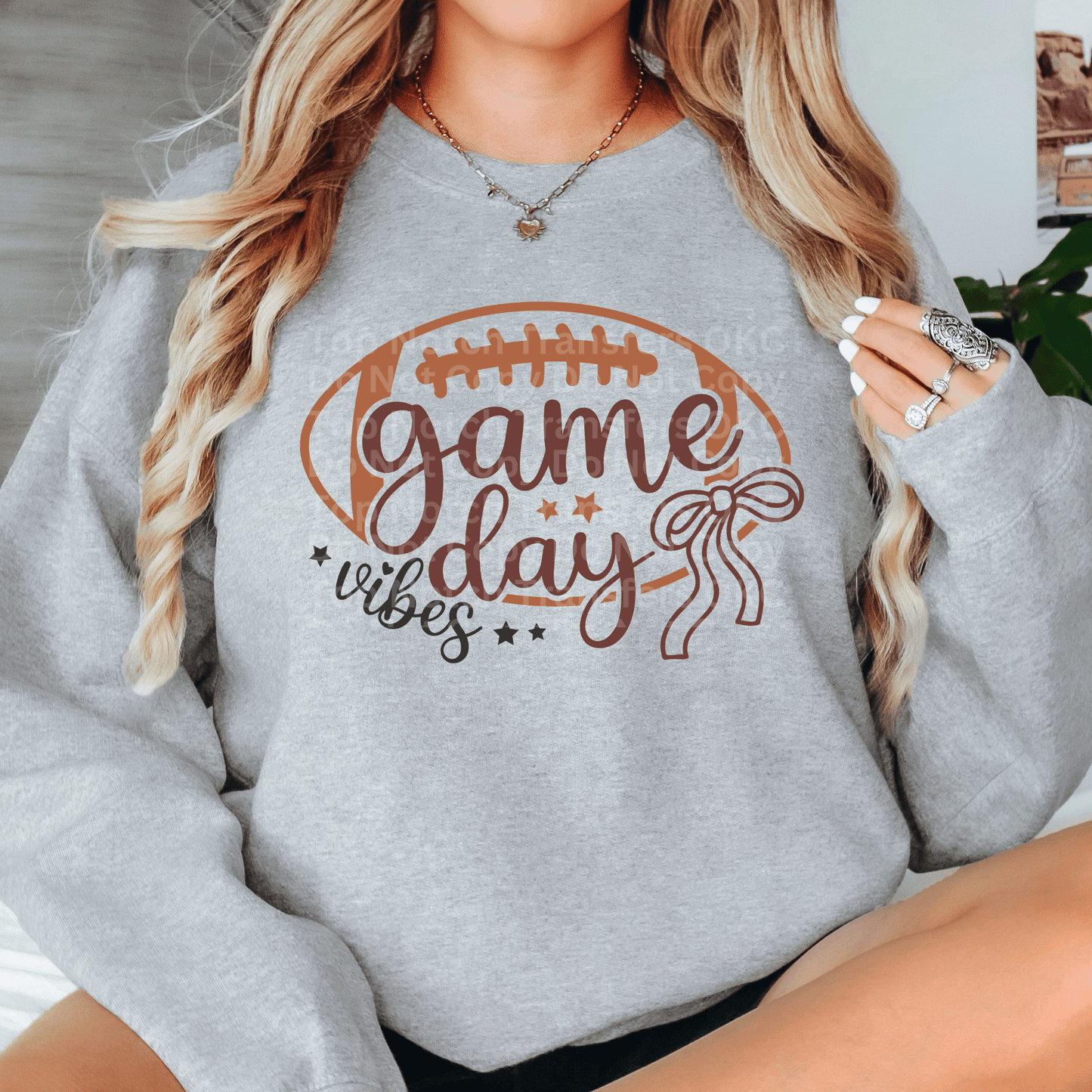 Game Day Vibes Brown DTF Transfer