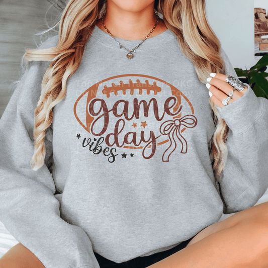 Game Day Vibes Brown DTF Transfer