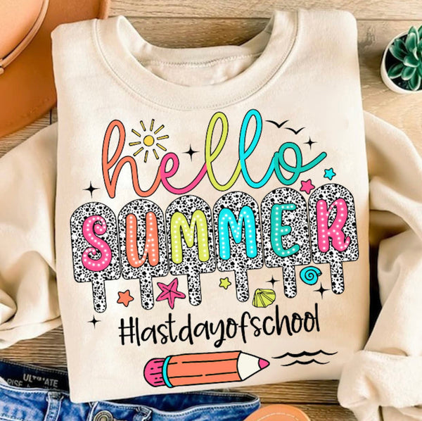 Hello Summer #lastdayofschool DTF Transfer