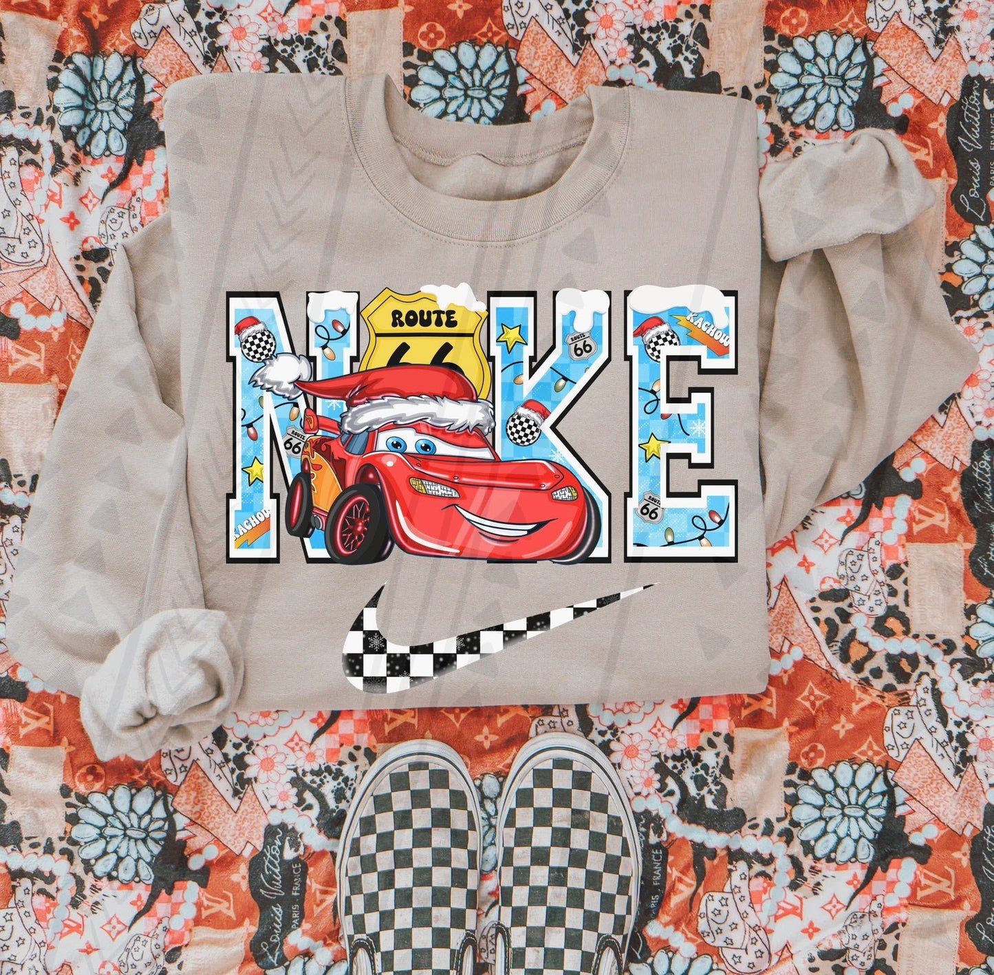 Lt_Mcqueen Christmas Swoosh DTF Transfer