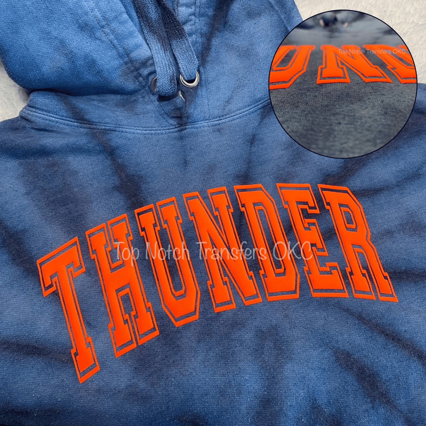 RTS Bright Orange THUNDER 3D Puff Transfer
