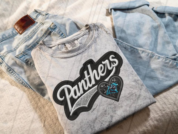 Faux Embroidery_Panthers DTF Transfer