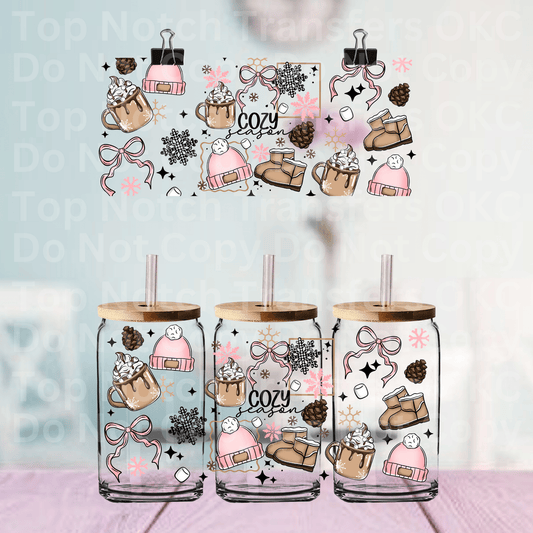 Cozy Season UV DTF 16 oz Cup Wrap