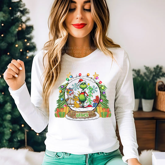 Christmas Snow Globe - Gr!nch DTF Transfer