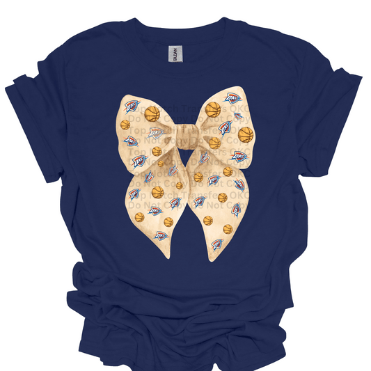 Beige OKC Bow DTF Transfer