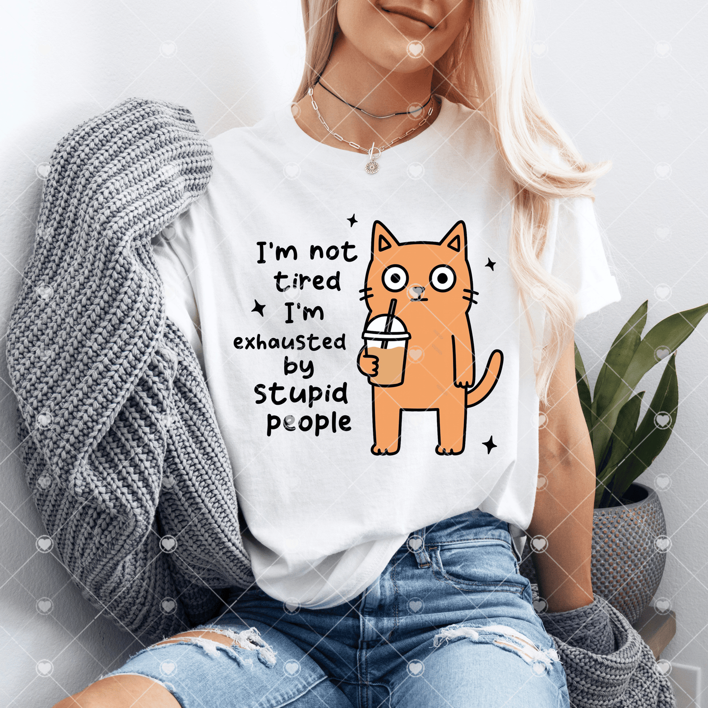 Exhausted By Stupid People DTF Transfer