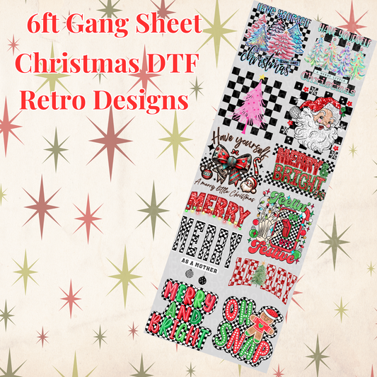 6ft Christmas Retro Gang Sheet