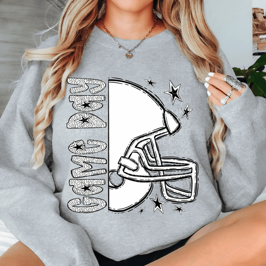 Game Day Black & White Dots DTF Transfer
