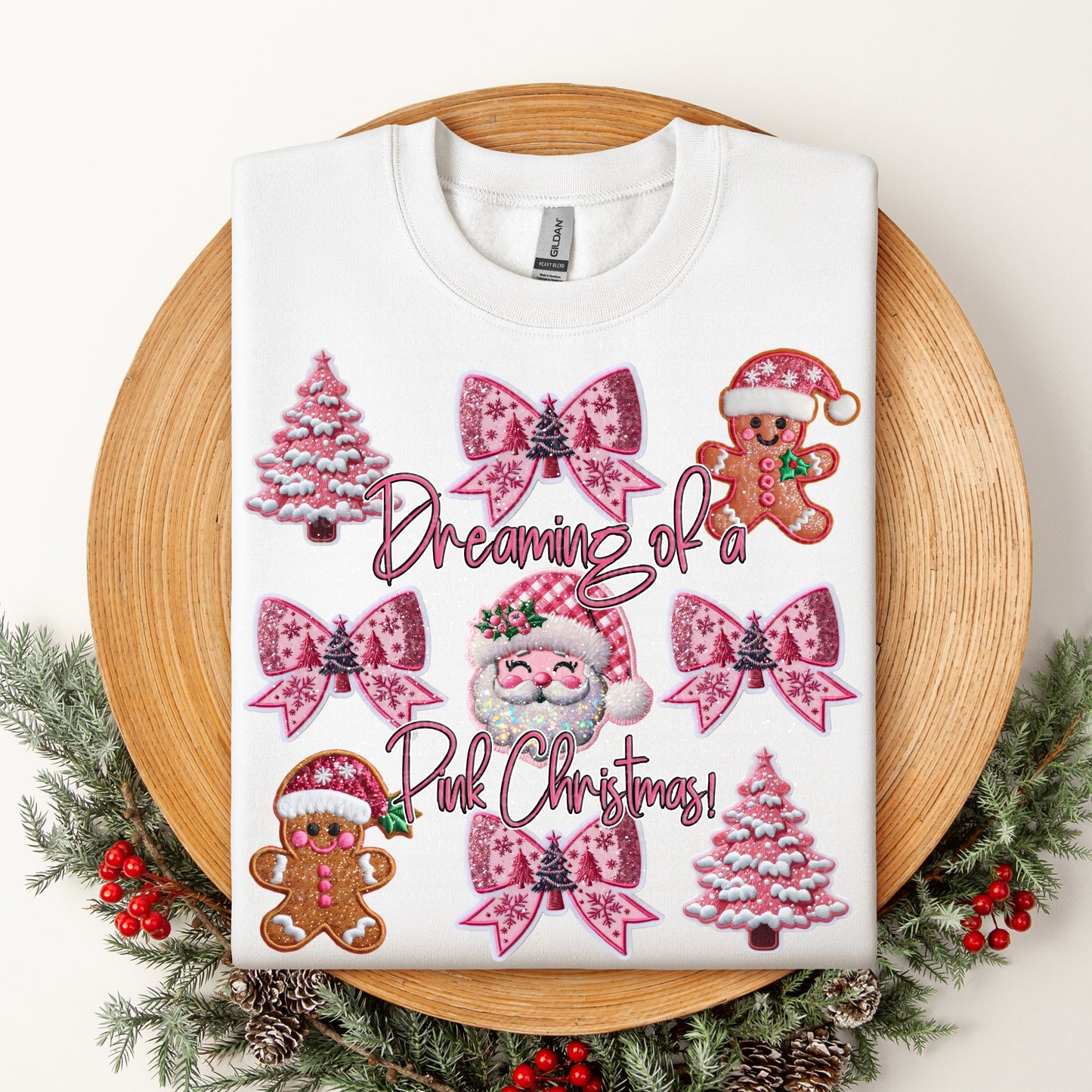 Dreaming Of a Pink Christmas DTF Transfer