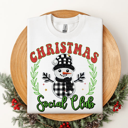 Christmas Social Club Snowman DTF Transfer