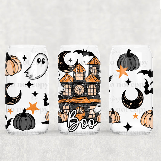 Haunted House Boo UV DTF 16oz Cup Wrap CSC_8_25