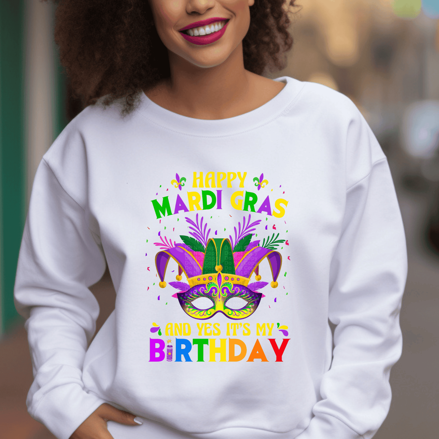 Mardi Gras Birthday DTF Transfer