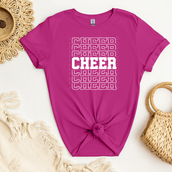 Cheer Repeat White DTF Transfer