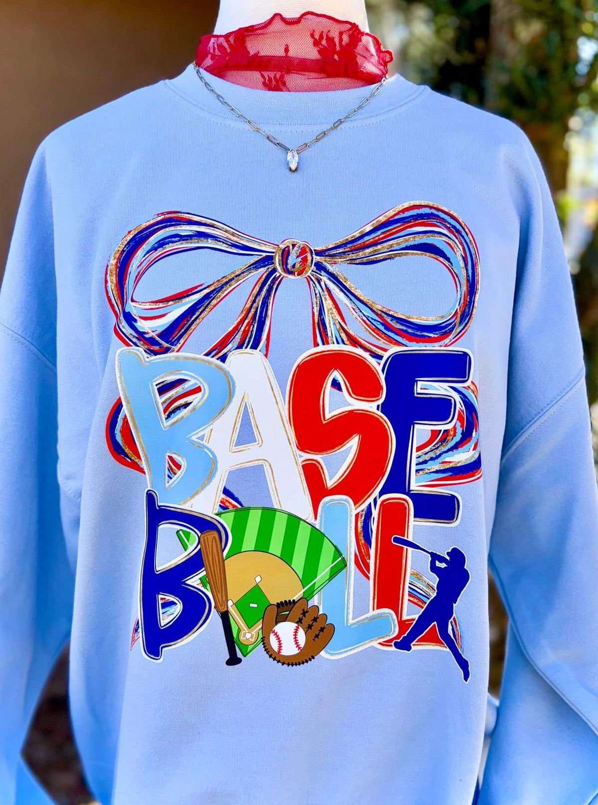 Baseball Bow DTF Transfer