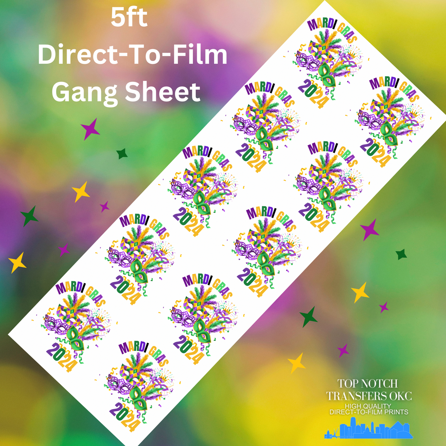 60” Mardi Gras Gang Sheet 2