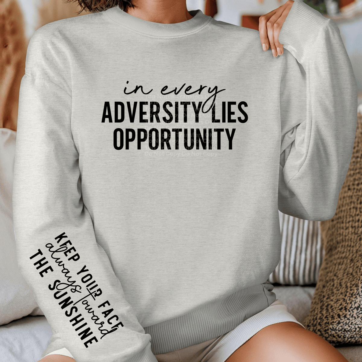 In every Adversity (sleeve design included) DTF Transfer