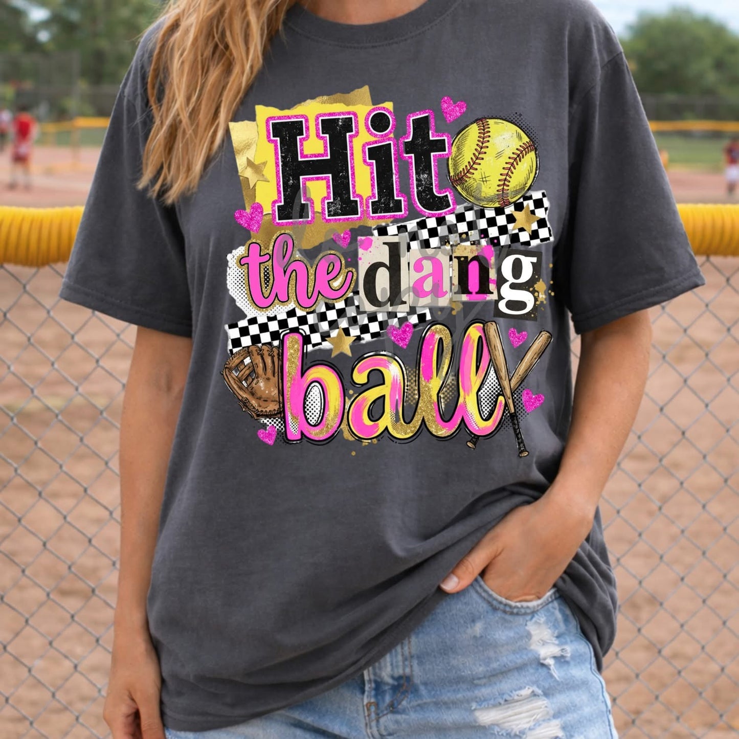 Hit the dang ball- softball DTF Transfer