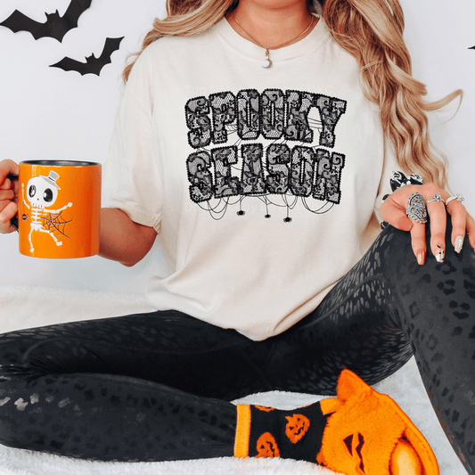 Spooky Season Black Lace DTF Transfer