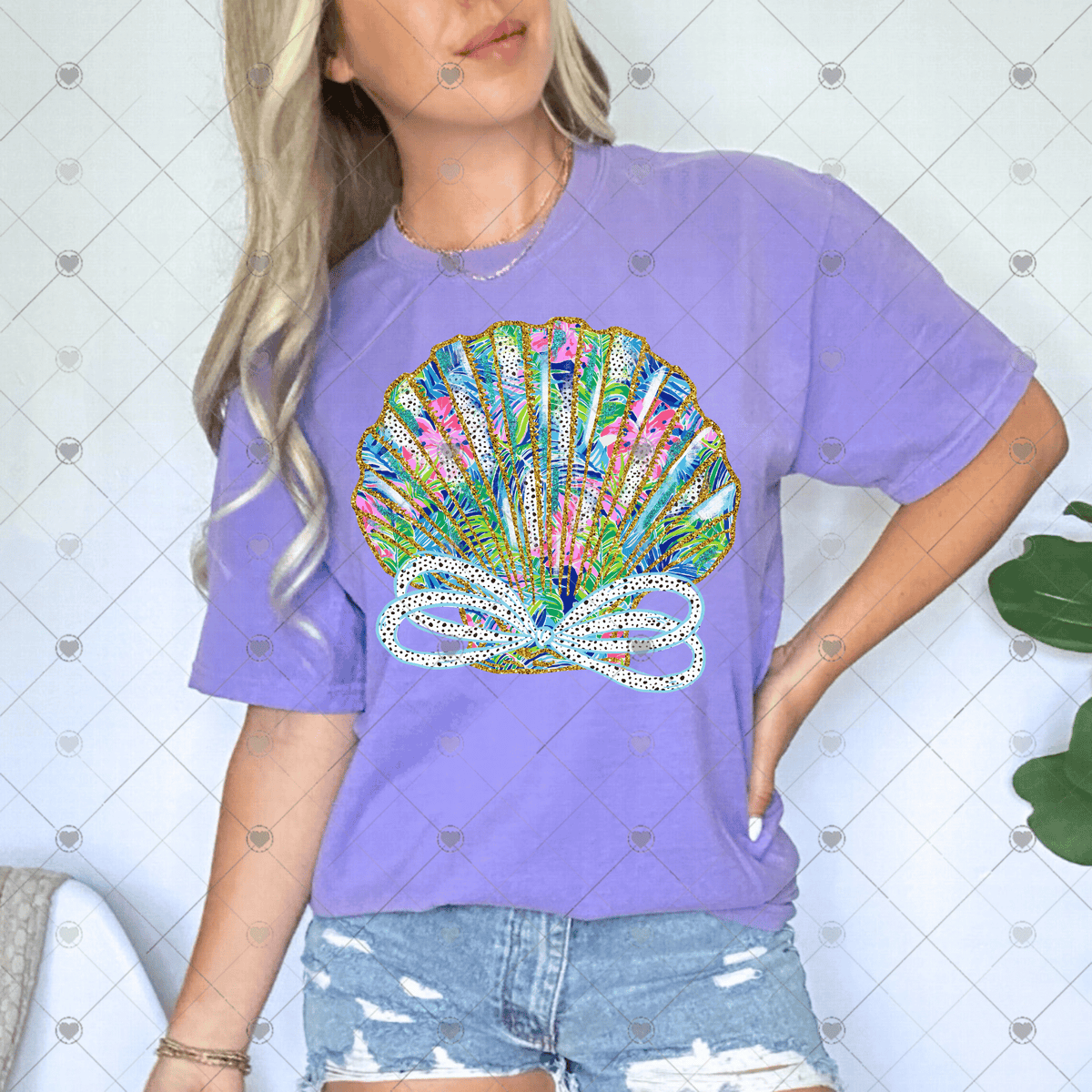 Floral Seashell DTF Transfer