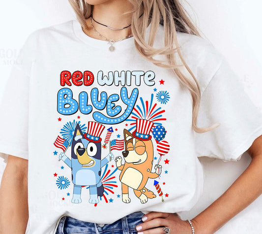 Red, White & B!uey DTF Transfer