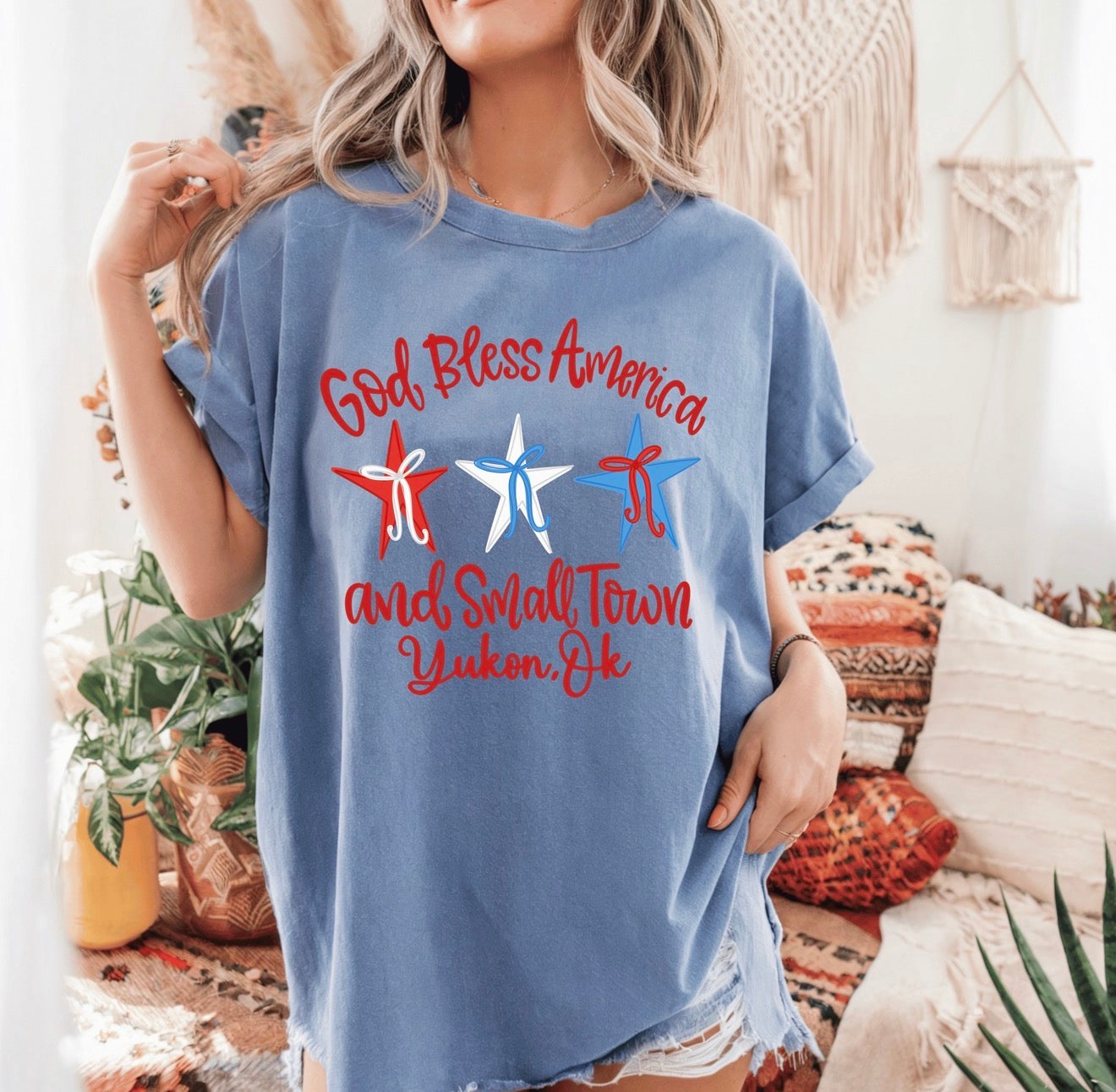 Custom God Bless America and Small Town V1 DTF Transfer *Leave your Town & State in checkout notes*
