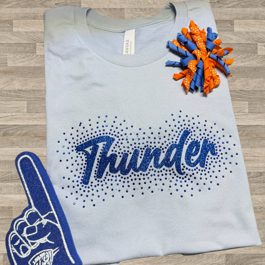 Blue Glitter Thunder w/ Rhinestone Scatter Transfer Kit