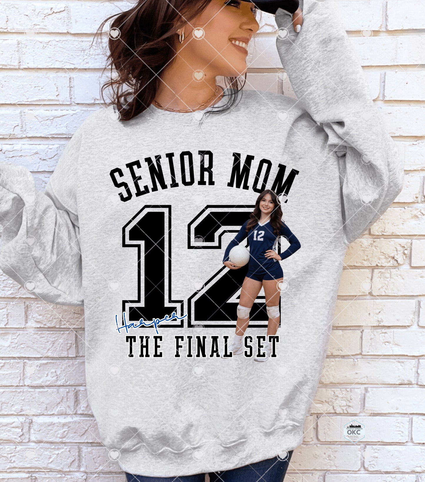 Custom Senior Mom Sports & Grad DTF Transfer (*Please leave all custom info in checkout notes & email picture with order number once order is placed)