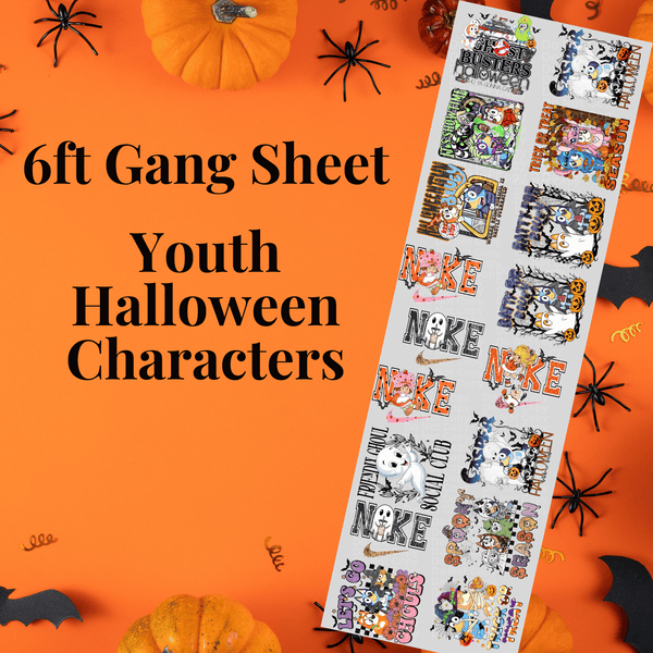 6ft Youth Halloween Character Gang Sheet