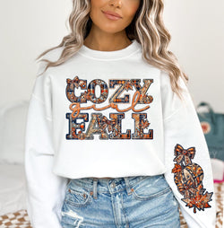 Cozy Girl Fall Faux Embroidery DTF Transfer