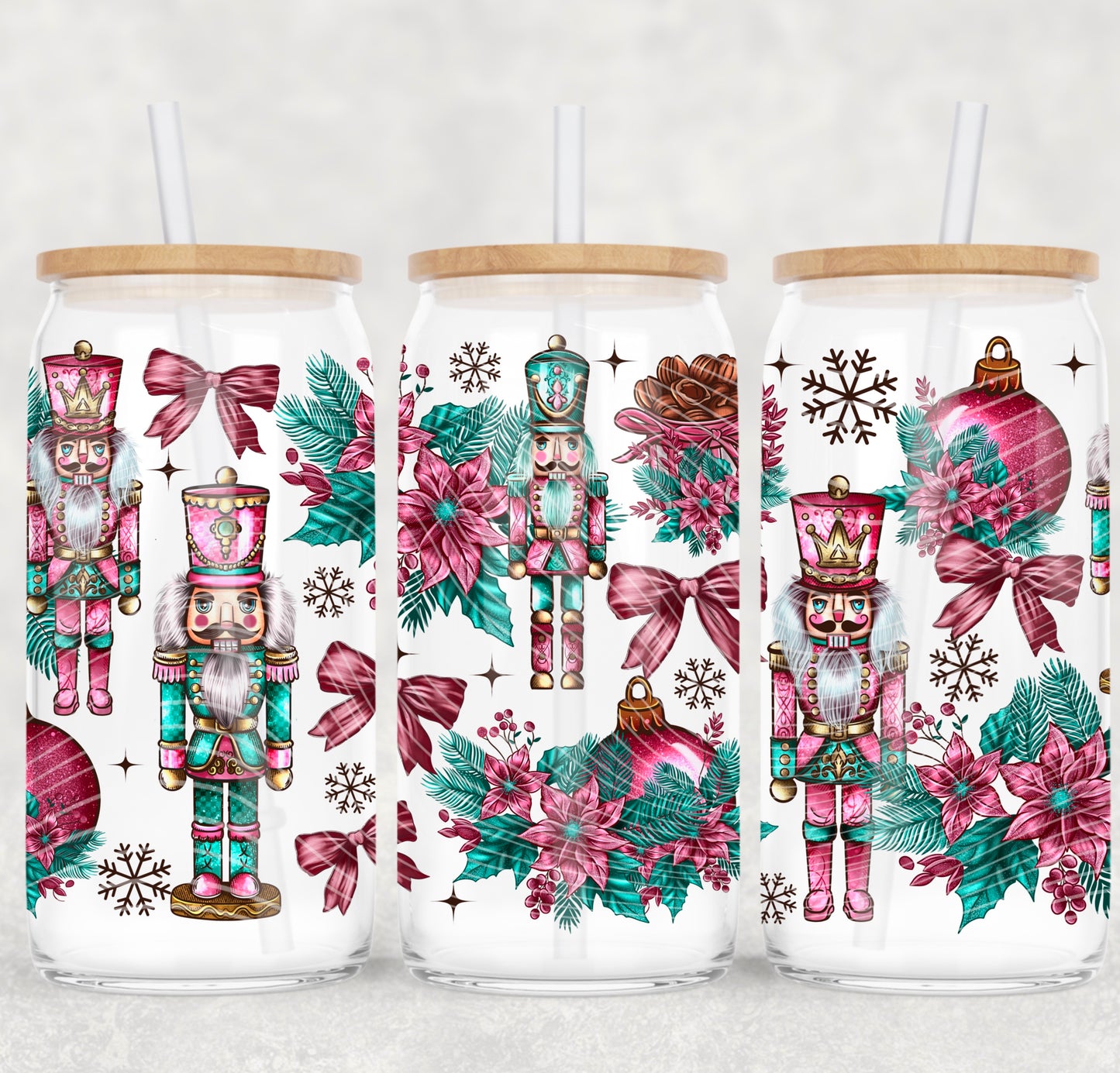 Nut Crackers UV DTF 16oz Cup Wrap
